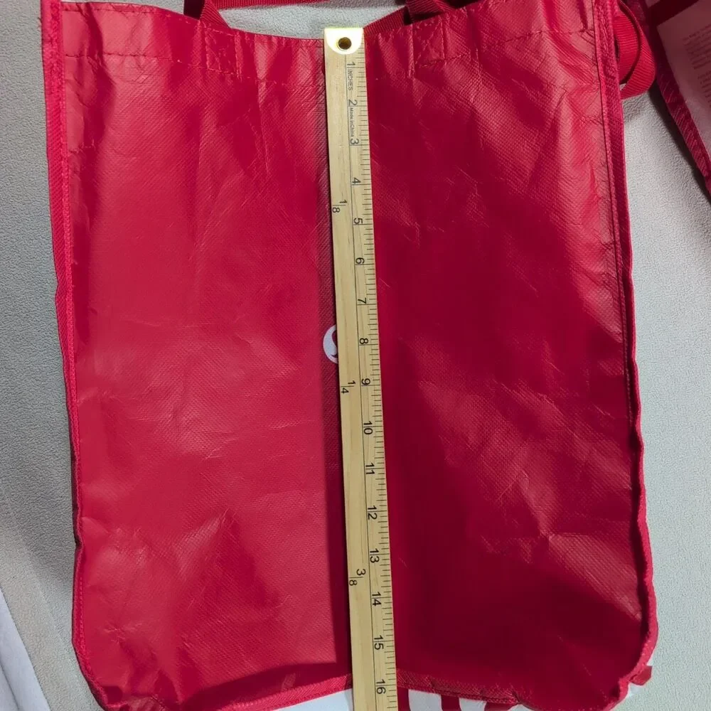 Lot of 3 Lululemon Reusable Shopping Tote Bag Large Red
